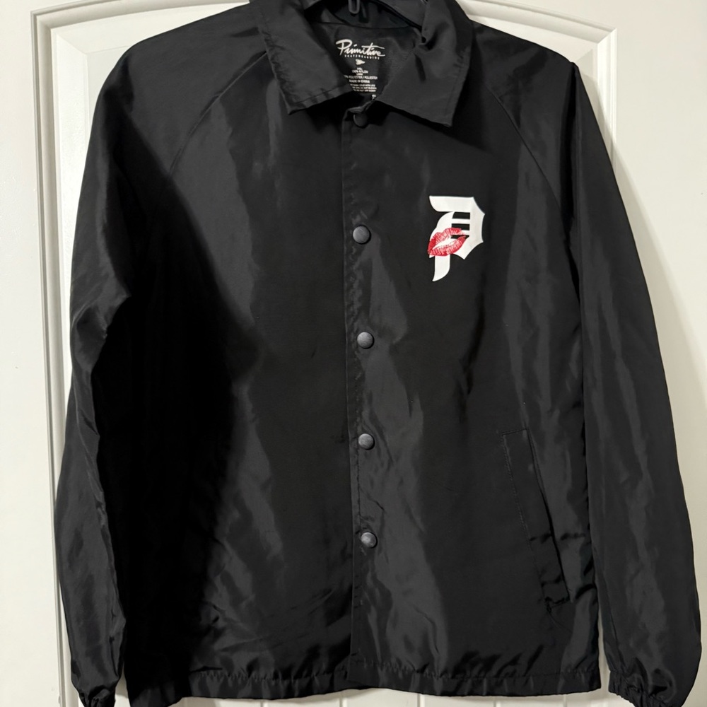 Primitive Youth Large Water Proof Jacket Black Lightweight snap button
